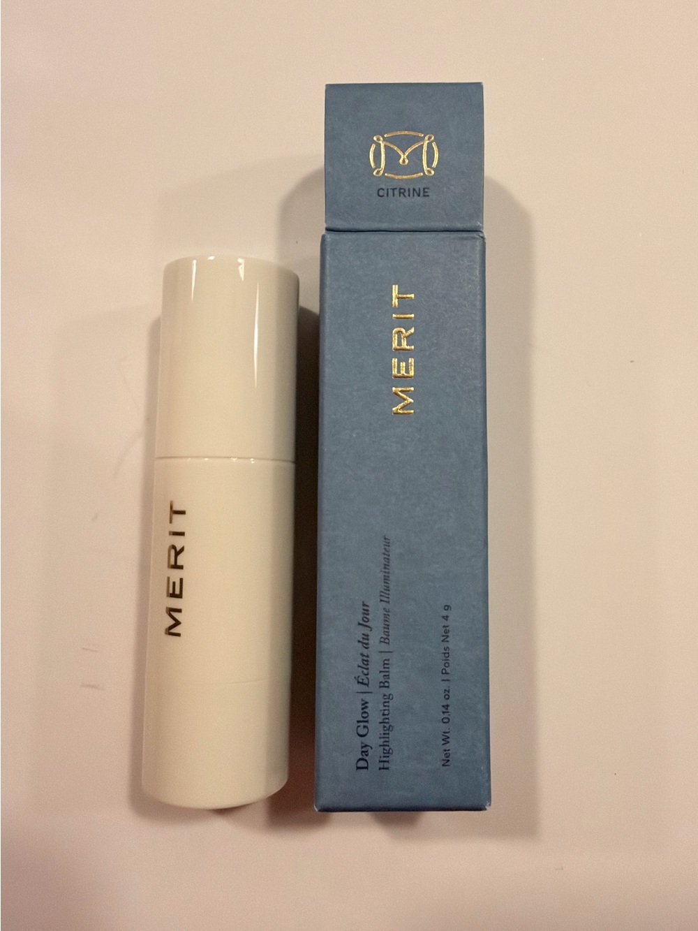 Merit Day Glow Highlighting Balm •Citrine• (Soft Gold) BNIB .14 oz/4g